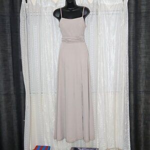 Cream Taupe Birdy Grey "Benny" Maxi Formal Bridesmaids Dress Gown SzS